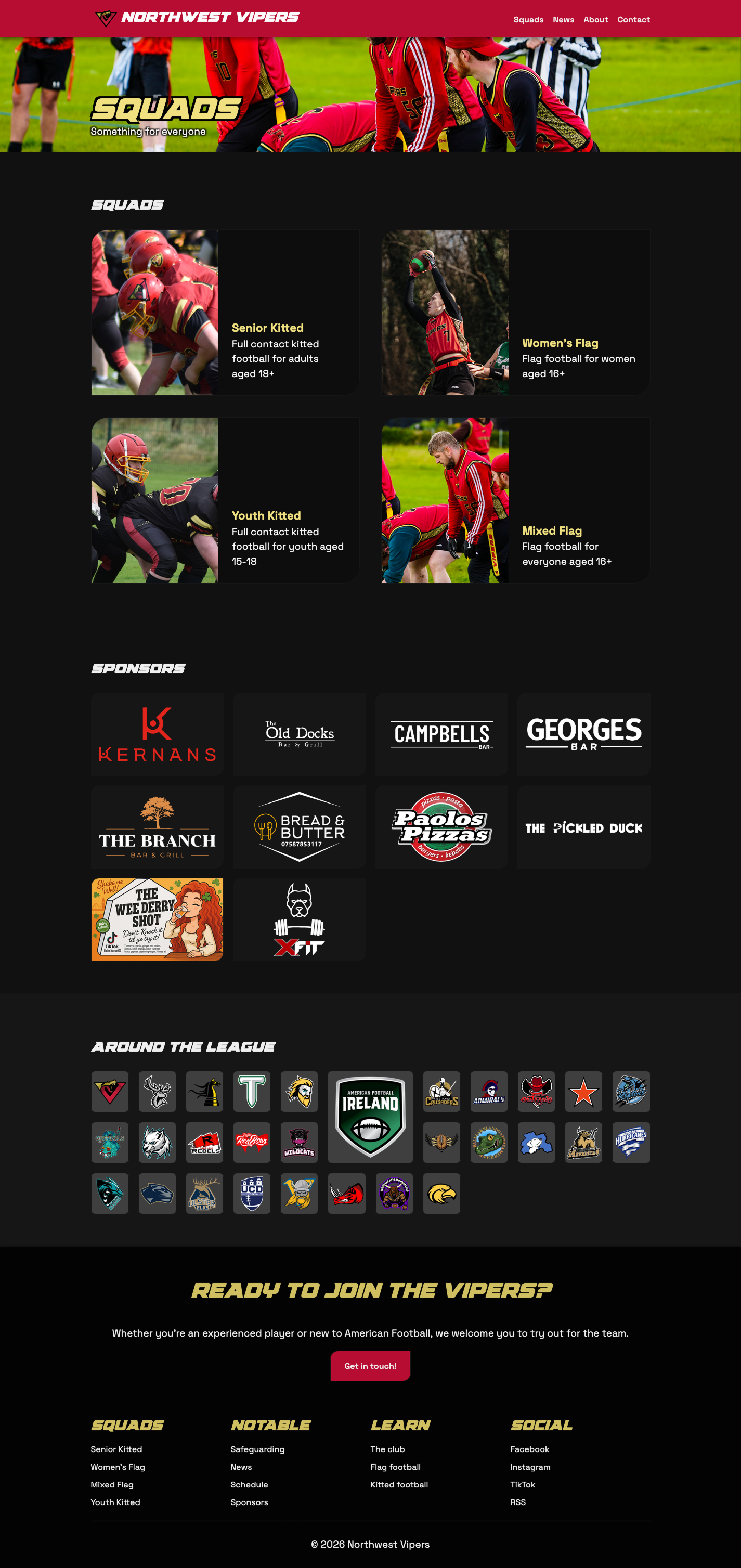 New squads page
